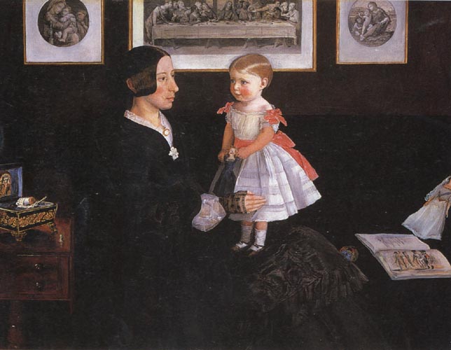 Sir John Everett Millais Mrs James Wyatt Jnr and her Daughter